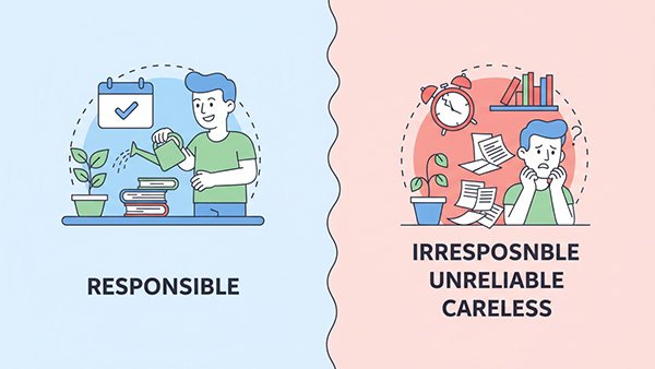 antonym of responsible