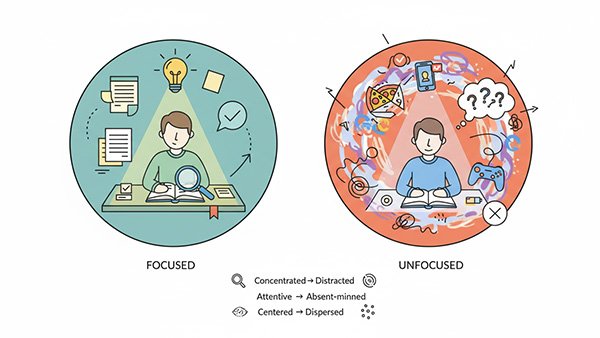 opposite of lack of focus