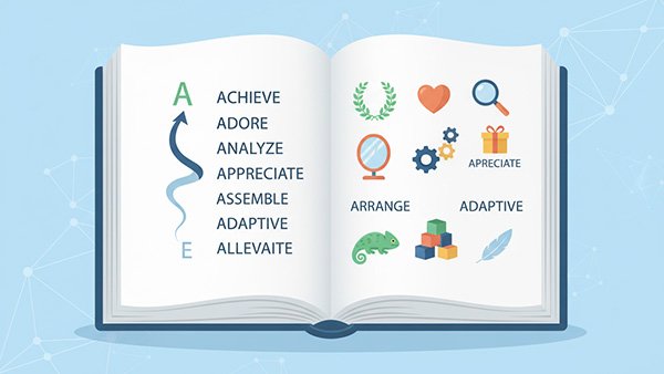 words that start with a and end with e