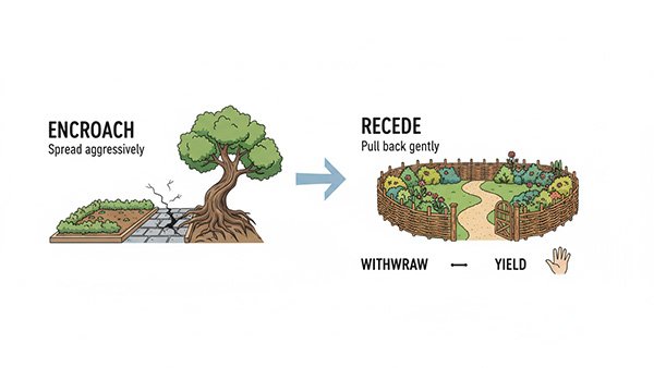 antonyms for thr word encroach