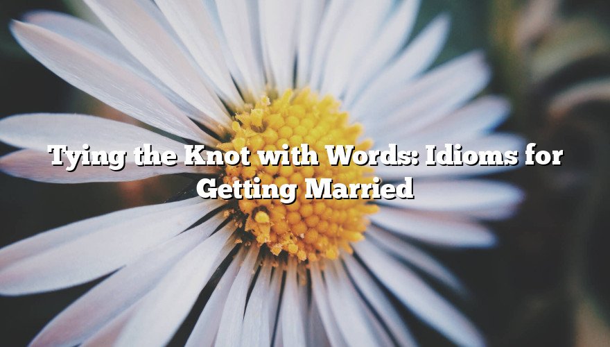 Tying the Knot with Words: Idioms for Getting Married