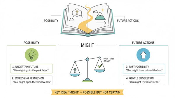 might" word grammatical category"