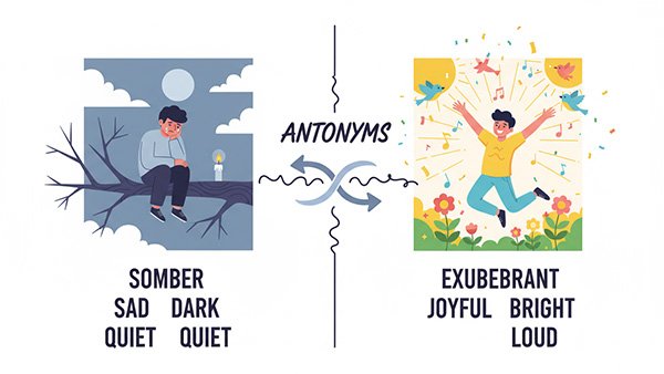 what is the oppostie or somber