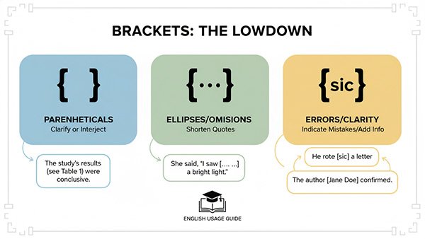 what are brackets ues for english