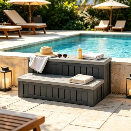 storage hot tub steps