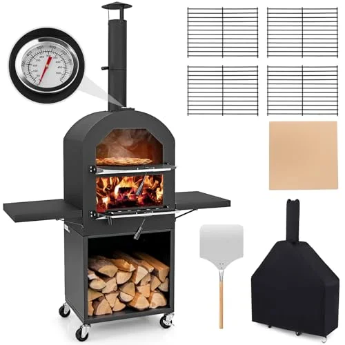 built in wood fired pizza oven